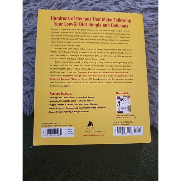 500 Low Glycemic Index Recipes : Fight Diabetes and Heart Disease By Dick Logue - Picture 4 of 11
